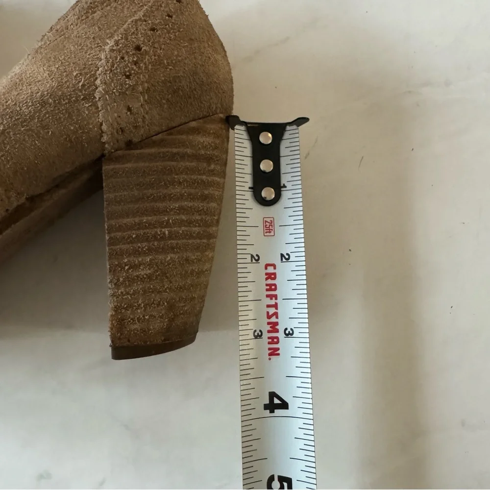 ALLSAINTS SPITAFIELDS Heeled Oxford Wingtip Suede Lace Up • size 38 (7.5) - Picture 9 of 16